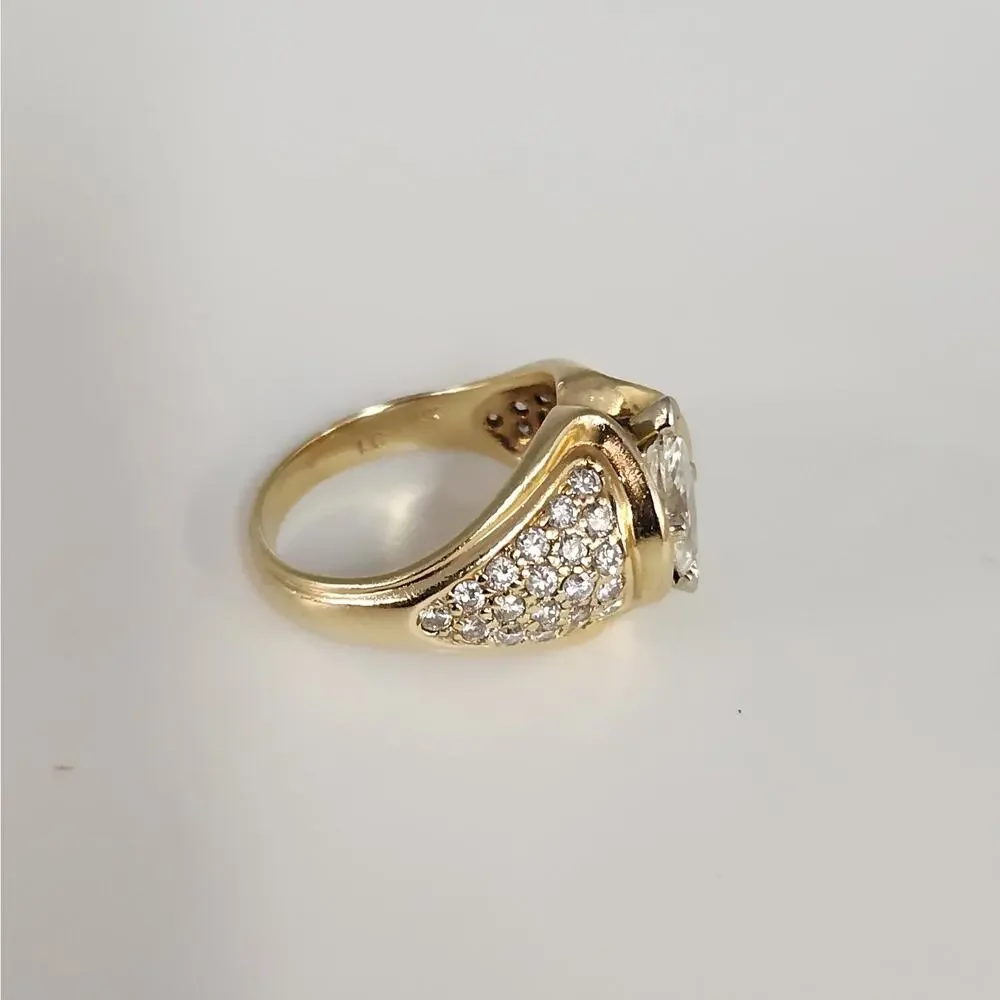 14k Yellow Gold 1.25 CT Marquise Diamond rinyg size 6.25